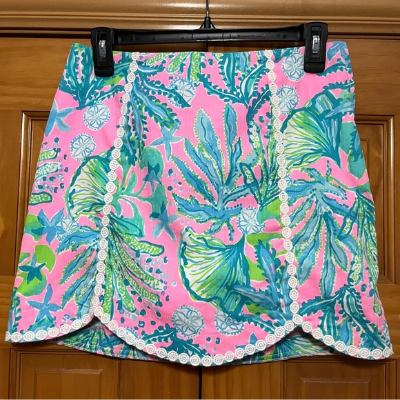 Lilly Pulitzer Vibrant Pink and Green Skirt